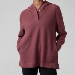 Athleta Coaster Luxe Waffle Hoodie in Tawny Rose